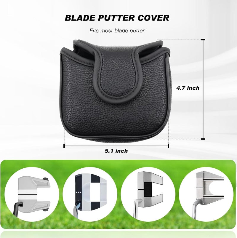 Frimon Golf Club Covers,4pcs or 1pc Golf Headcovers for Woods and Driver Fairway Hybrids Women Men - Premium PU Leather with Interchangeable Tags & Magnetic Blade and Mallet Putter Covers - Image 3